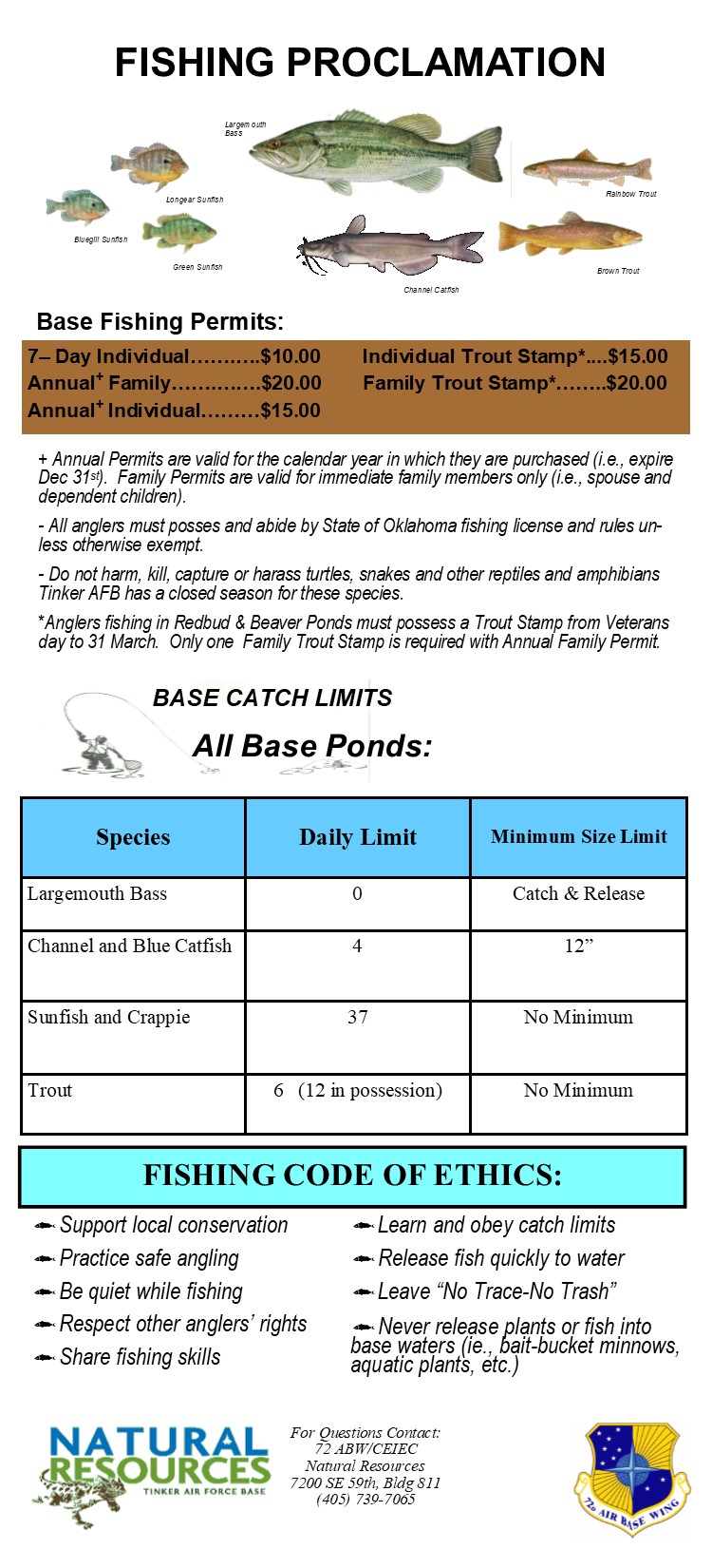 FISHING PROCLAMATION Tinker Air Force Base iSportsman